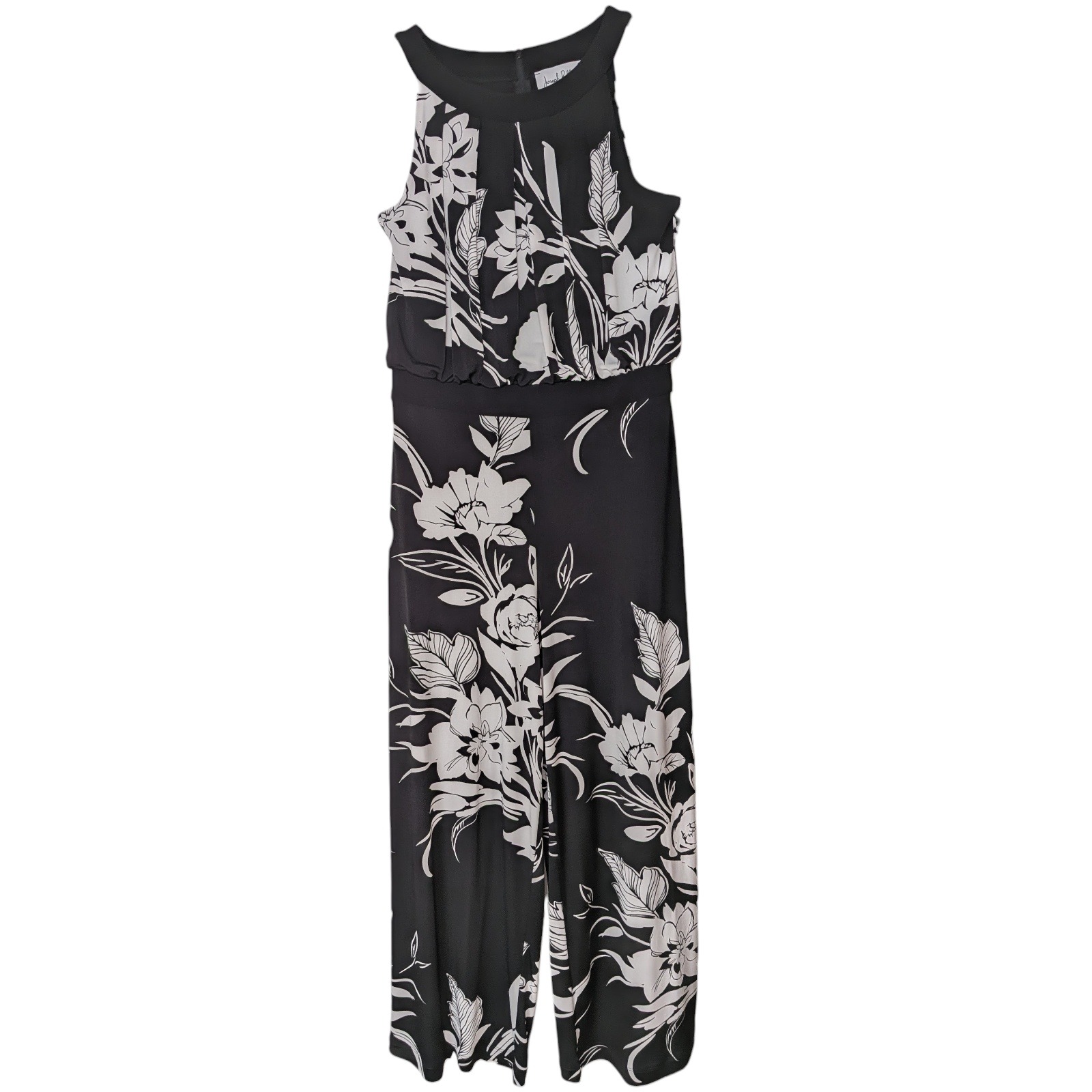 Floral Sleeveless Resortwear Wide Leg Jumpsuit Size 10 Quiet Luxury Vacation